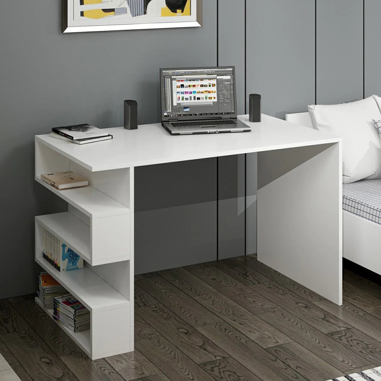Complete bedroom - bed with wardrobe and desk - Br-200