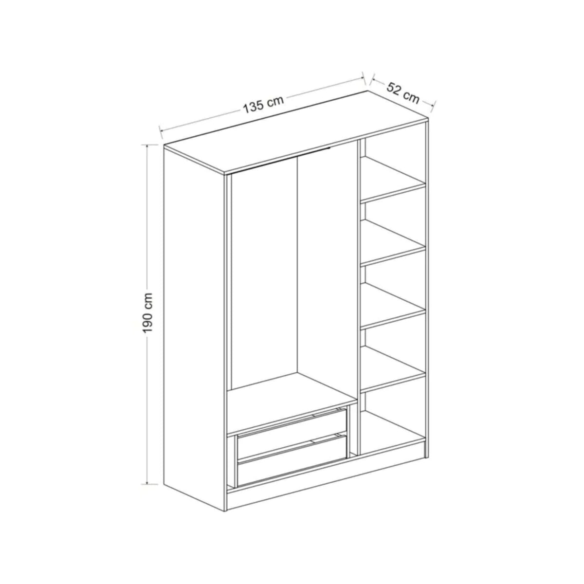 Complete bedroom - bed with wardrobe and desk - Br-200