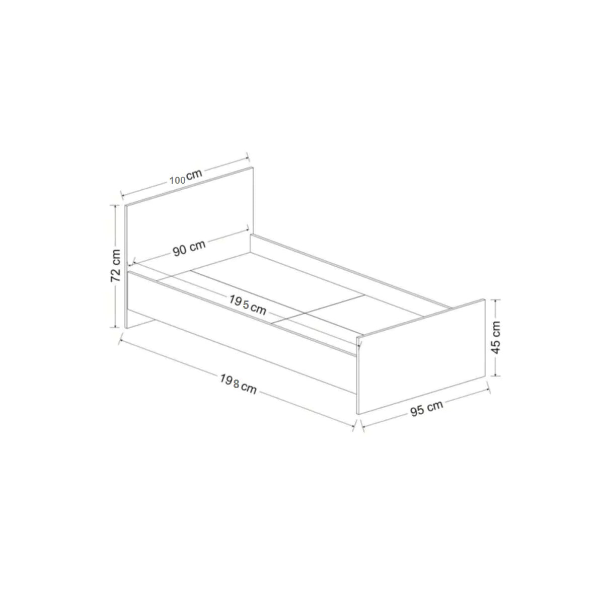 Complete bedroom - bed with wardrobe and desk - Br-200