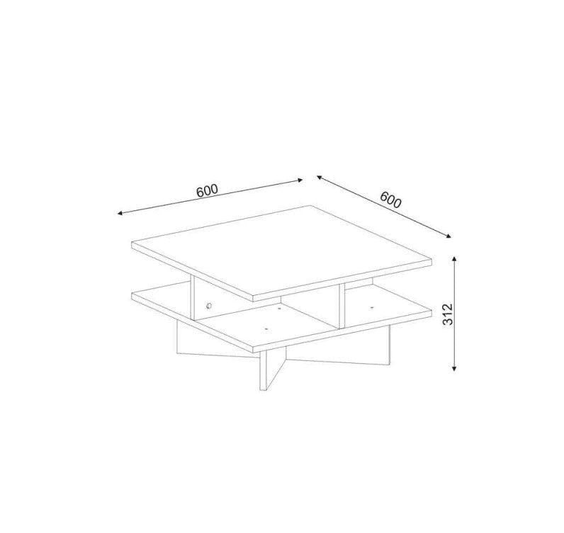Coffee table with divided shelves 60 x 31 cm - CT-900