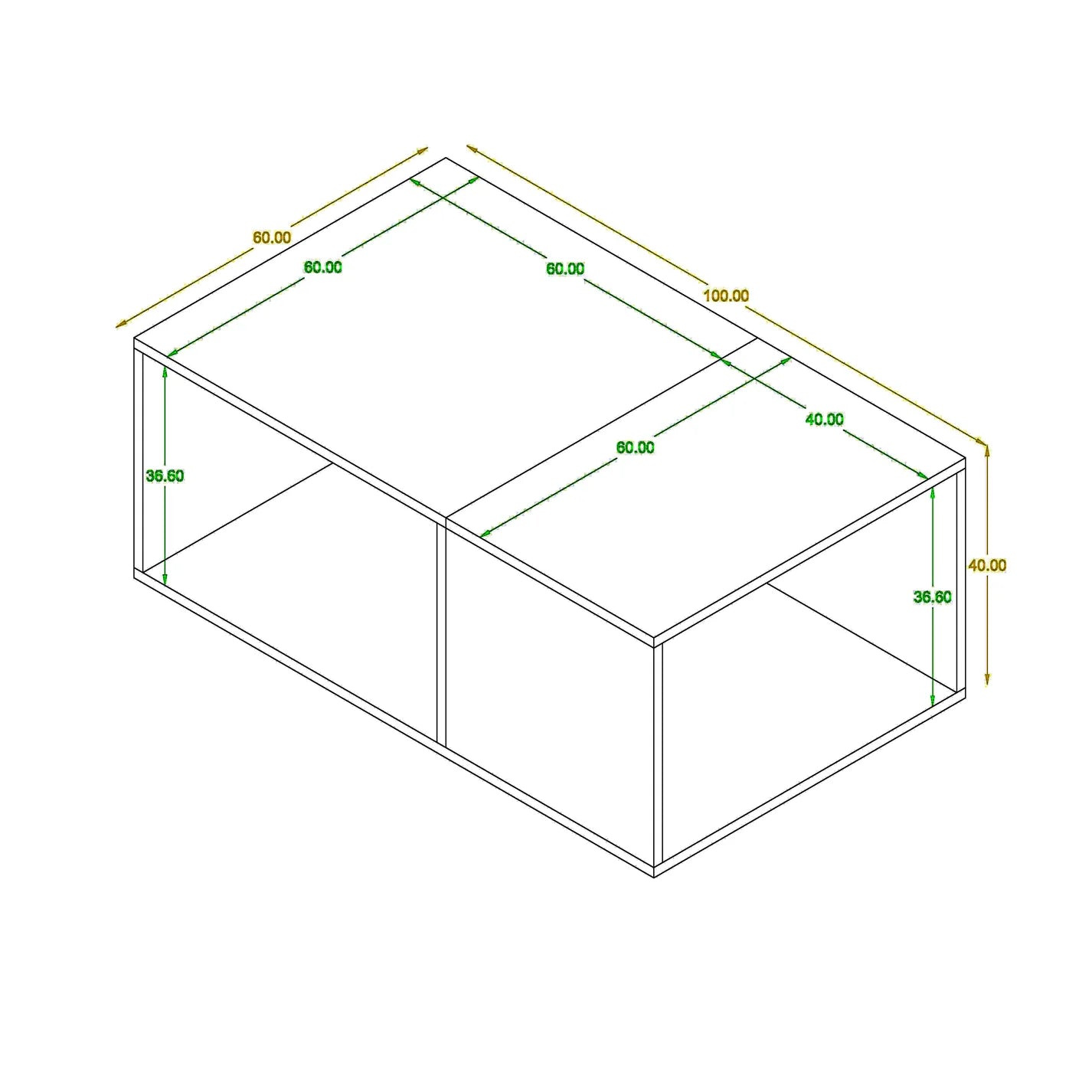 Coffee table 60 x 100 cm - CT-1500