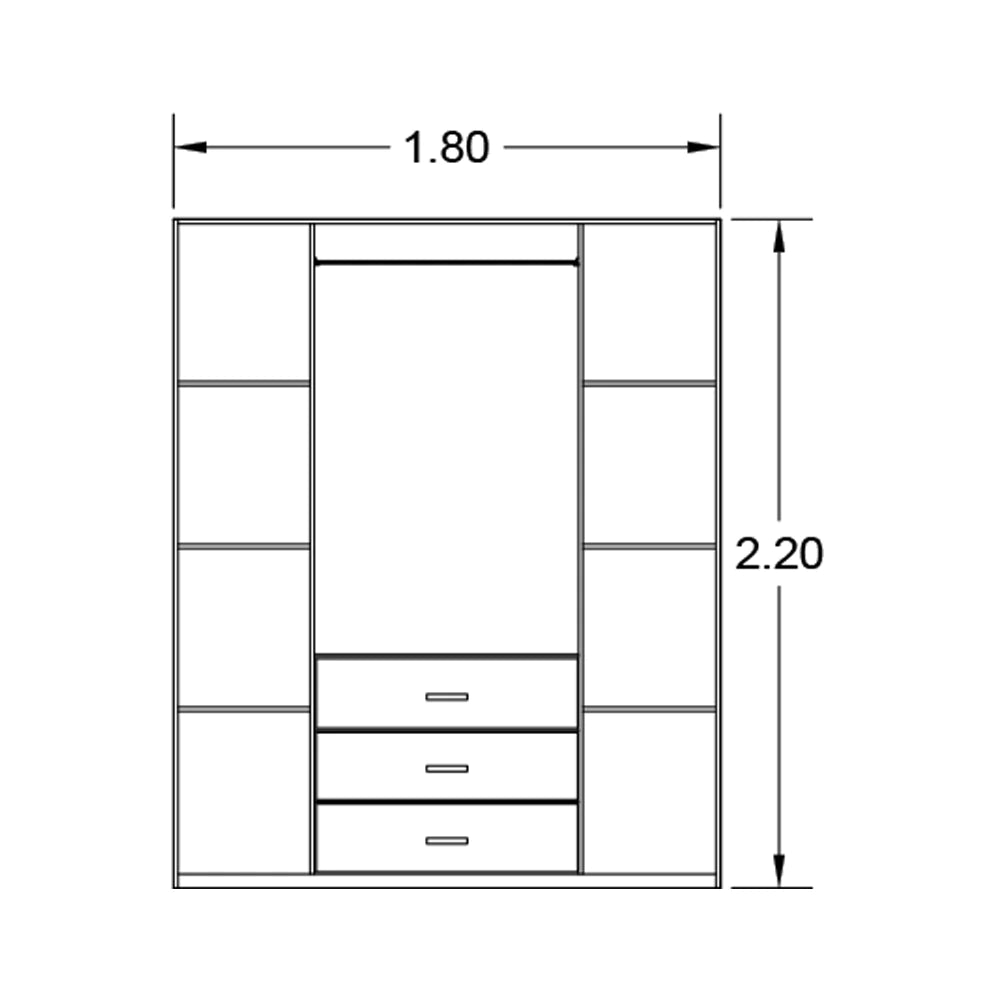 Wardrobe 220 x 180 cm - WR-400