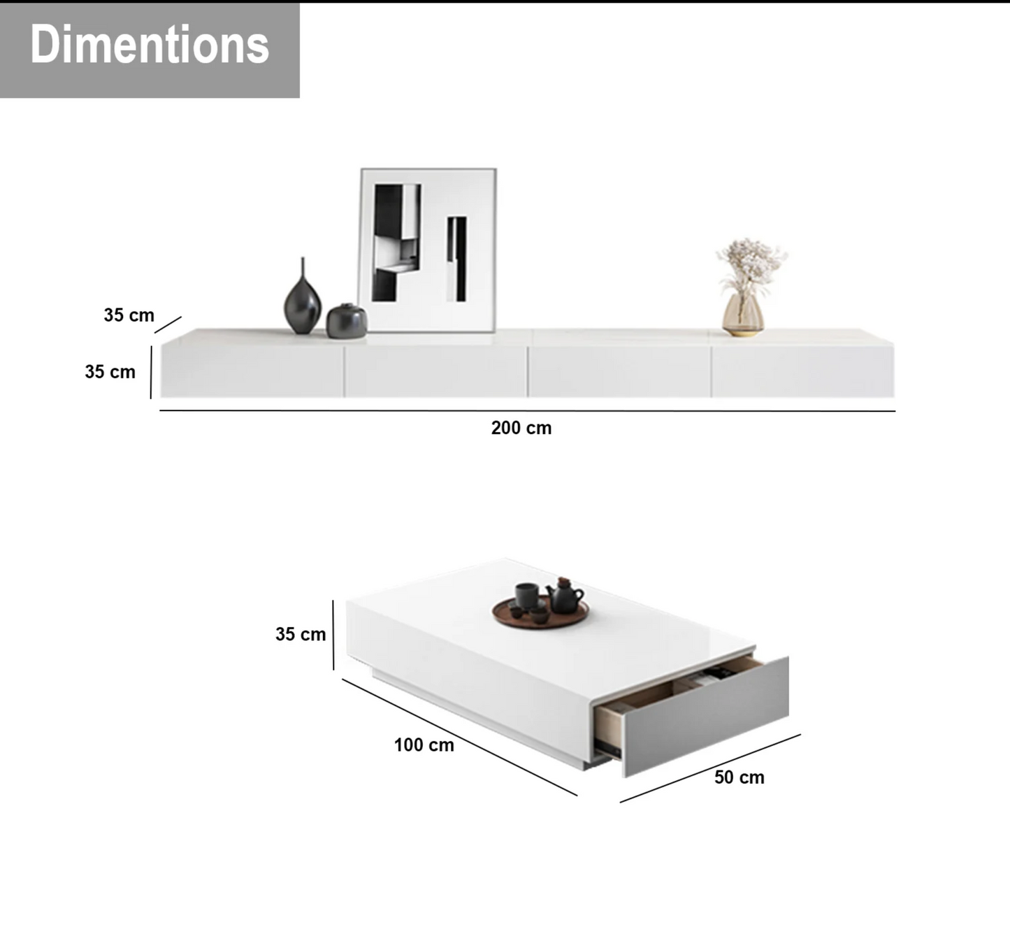 TV table set with coffee table - TV-1000