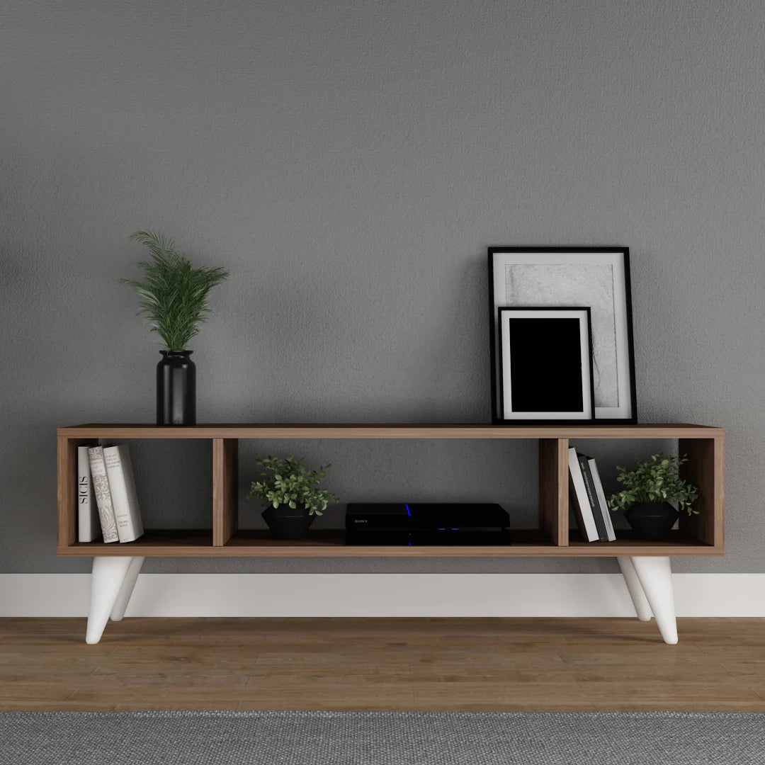 White & Brown TV table 120 x 30 cm - TV-400