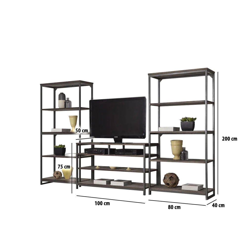 Metal TV Table With Shelving Unit - Tv-3100