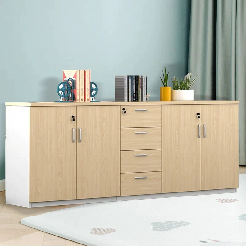 4-Drawer Filing Cabinet Beige & White