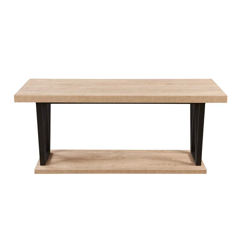 Coffee Table Black & Beige 111X55.5/45 Cm