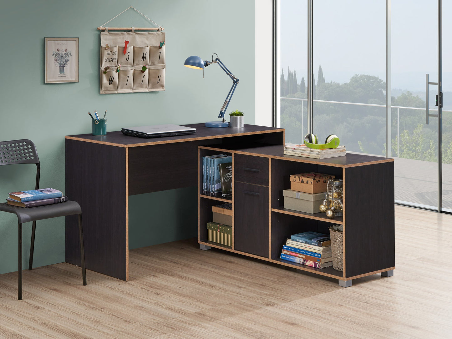 Black Stable L-Shaped Office Desk