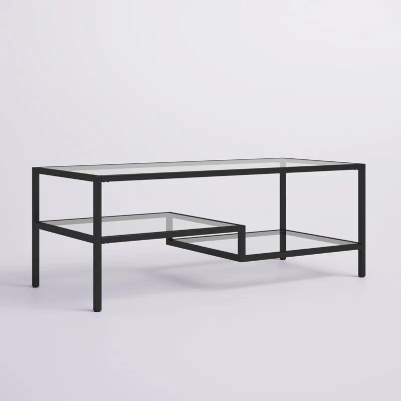 Coffee Table 4 Leg Black 114X51/43 Cm