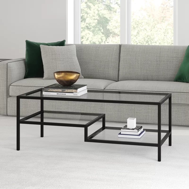 Coffee Table 4 Leg Black 114X51/43 Cm