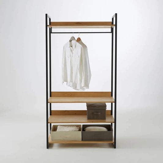 Open Wardrobe Black & Beige 100X53/193 Cm