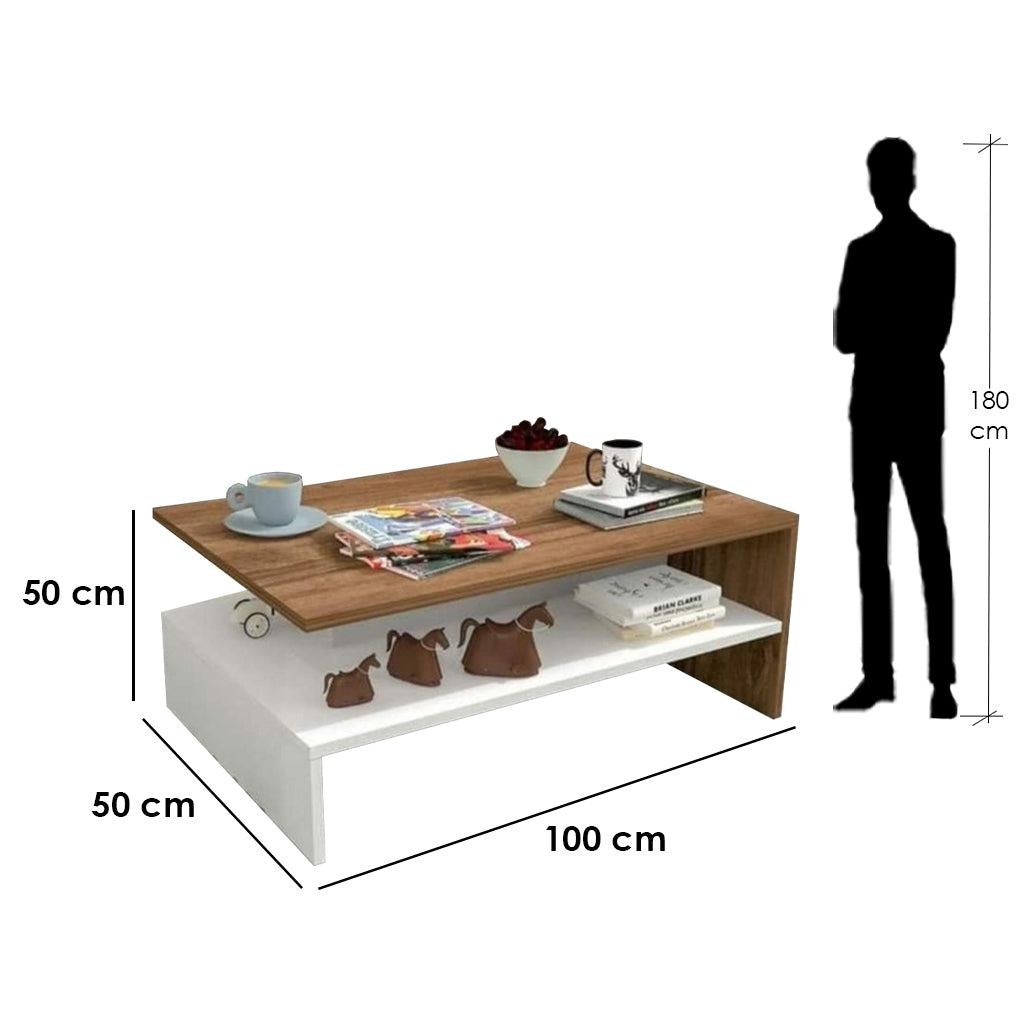 Coffee table White & Brown - W-CT-100