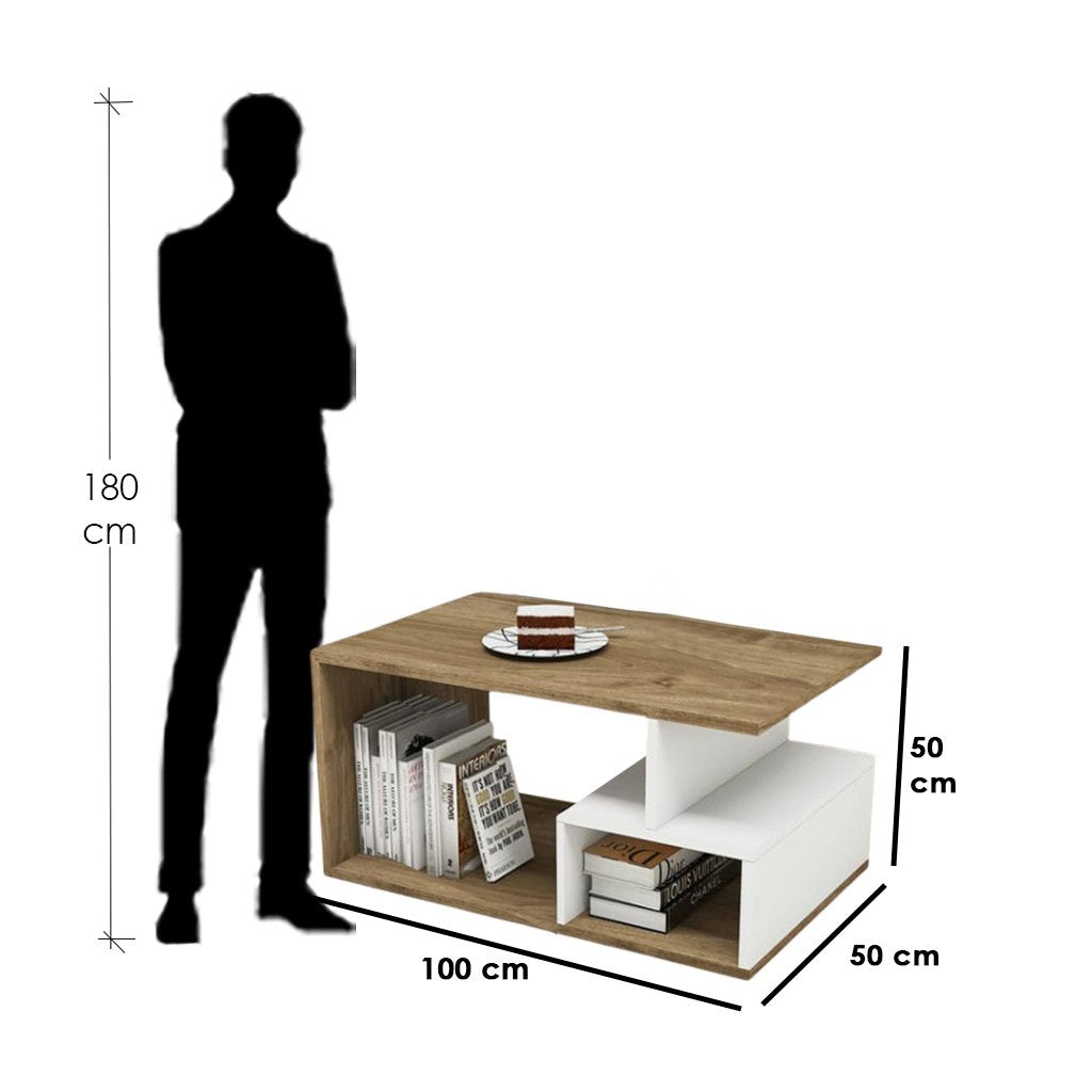 Center Table White & Brown