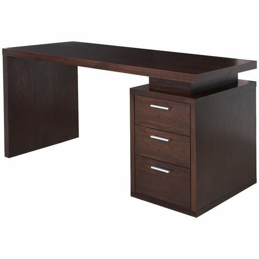 Modern desk With Drawer 140X60/75 Cm - Brown