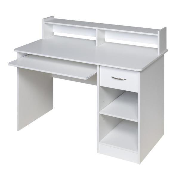 Modern desk with shelves 120X60/90 Cm - White
