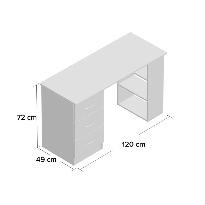 Nola Desk 120X50/72 Cm - Light Wood