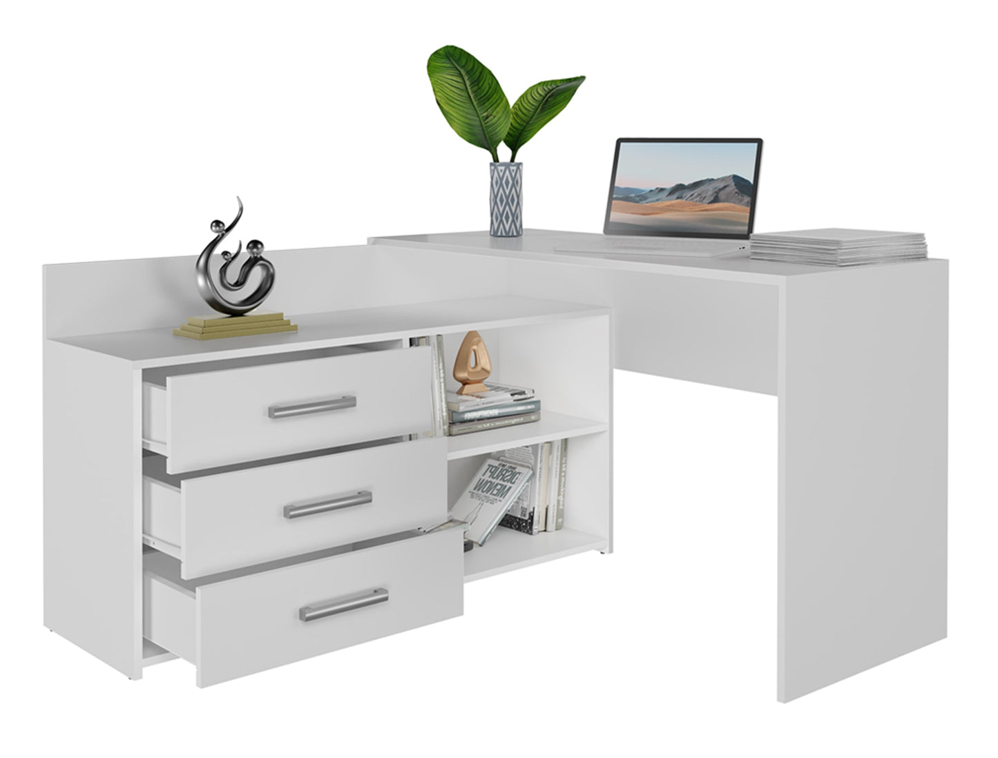 corner desk 120x50 / 76 Cm with a chest of drawers