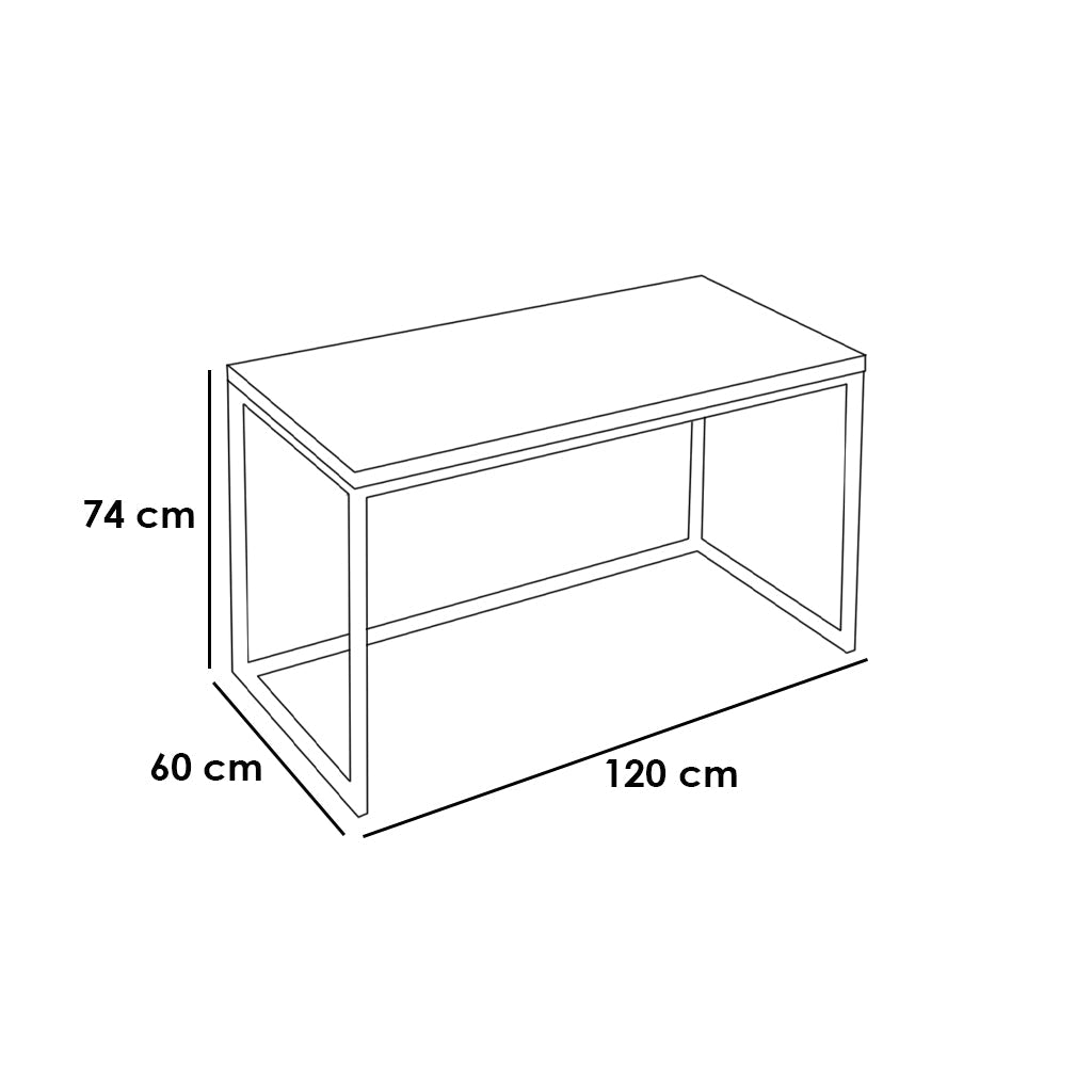 Desk Black & Brown 120X60/75 cm