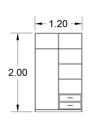 Wardrobe - 120x 200cm - WR-300