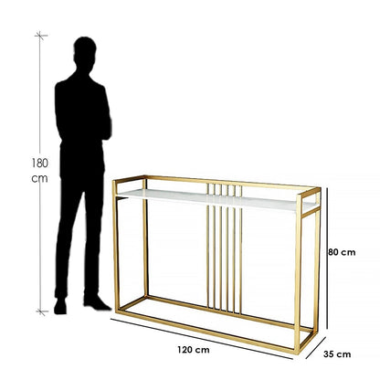 Console Gold & White 120X35/80 Cm