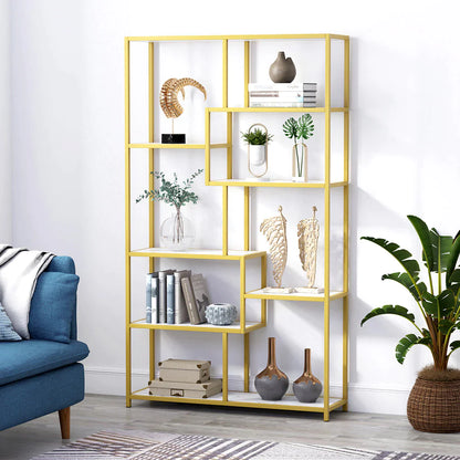 Stable Bookshelf, 8-Open Shelf Bookcase Storage Organizer
