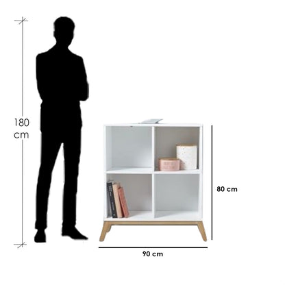 Bookcase White 90X30/80 Cm