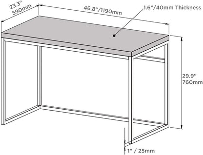 Industrial Wood and Metal Home Office Desk(Light Natural Wood)