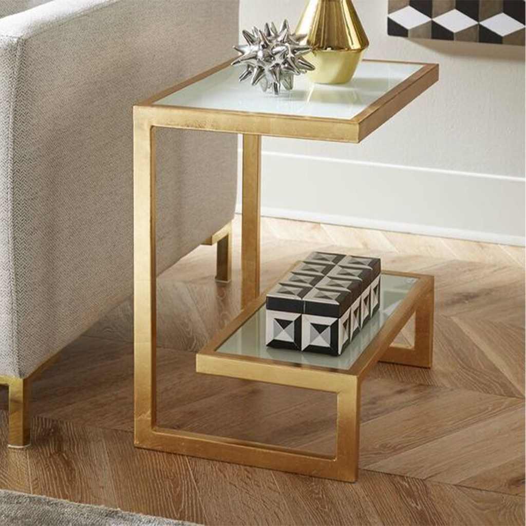 Side Table Gold 45X35/55 Cm