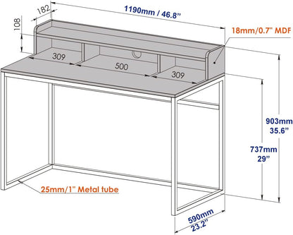 Modern Wood and Metal Home Office Desk (Light Wood)