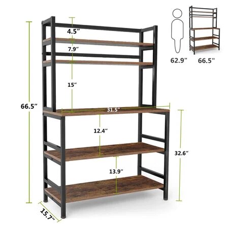 Kitchen Stand Black & Brown 80X40/170 Cm