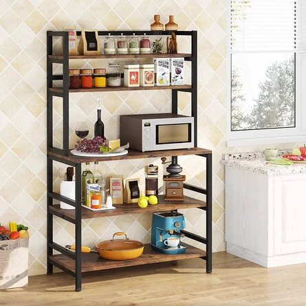 Kitchen Stand Black & Brown 80X40/170 Cm