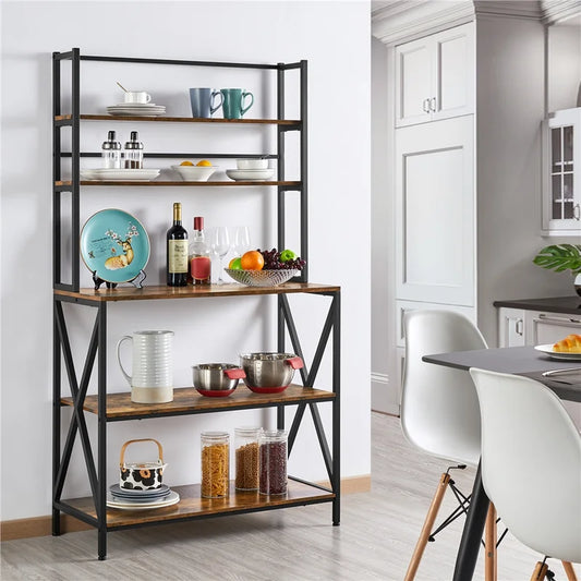 Kitchen Stand Black & Brown 80X35/170 Cm