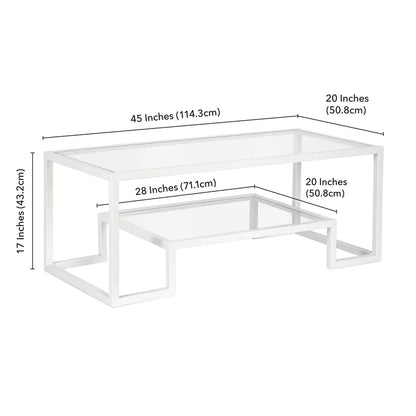 Coffee Table with Storage White 114X51/42 Cm