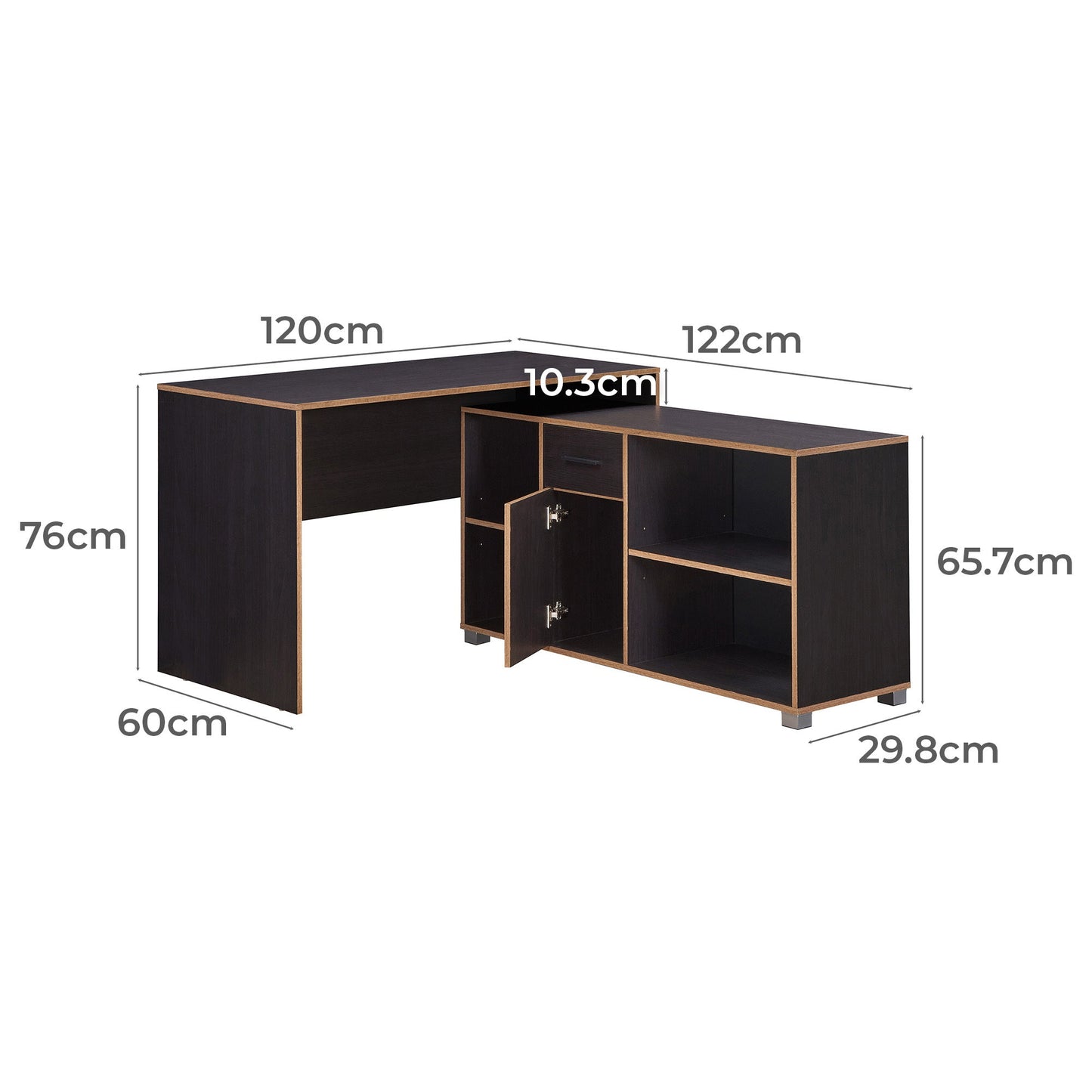 Black Stable L-Shaped Office Desk