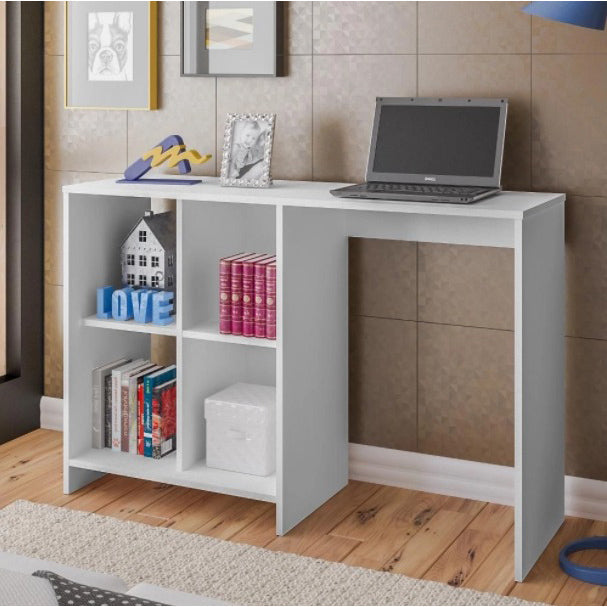 White Desk With Storage 120X60/75 Cm