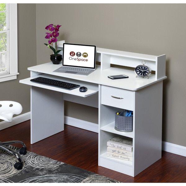 Modern desk with shelves 120X60/90 Cm - White