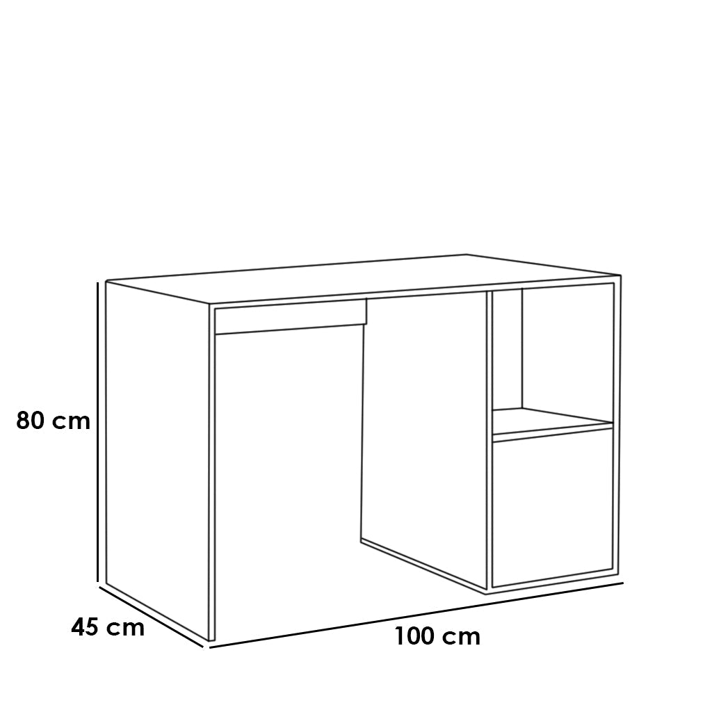 White Desk 100X45/80 Cm