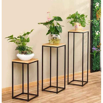 Side Table Black & beige 3 Pieces