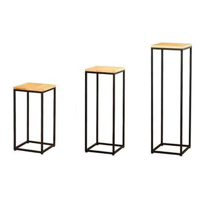 Side Table Black & beige 3 Pieces