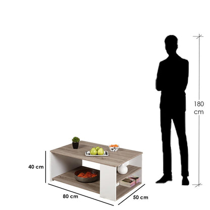 Center Table - White & Beige 80X50/40 Cm