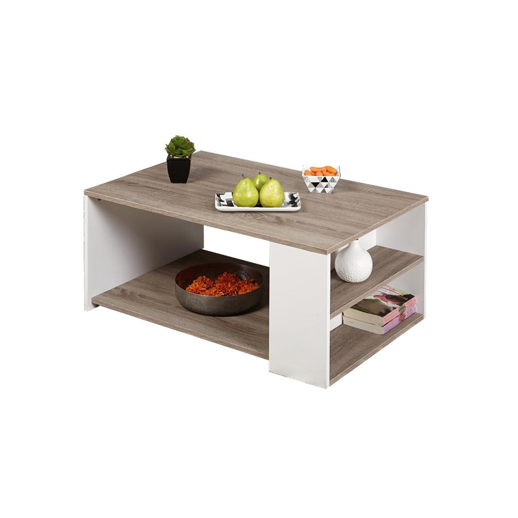 Center Table - White & Beige 80X50/40 Cm