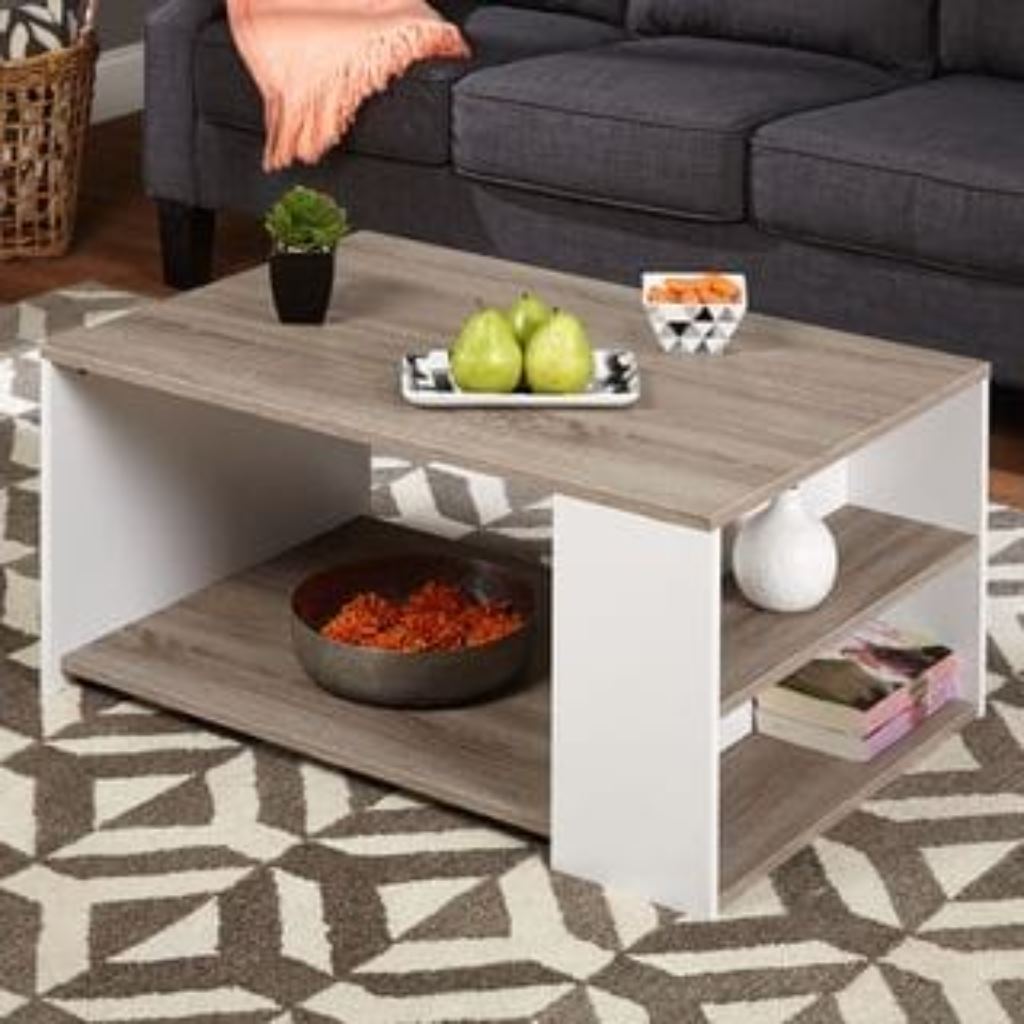 Center Table - White & Beige 80X50/40 Cm