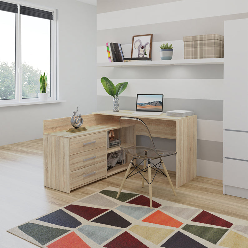 corner desk 120x50 / 76 Cm with a chest of drawers